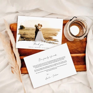 Minimalistische Hochzeit Foto Dankeschön, Hochzeit Dankeskarte, Foto Dankeschön Karte, druckbare Dankeskarte, druckbare Hochzeit Dankeskarte