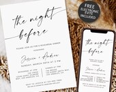 Minimalist Rehearsal Dinner Invitation, Modern Wedding Invite (Editable Template)