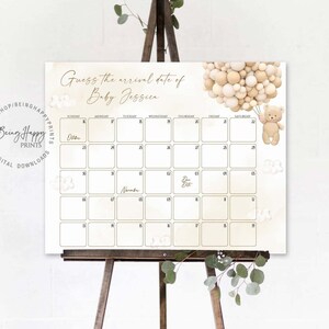 Teddybär-Baby-Fälligkeitsdatumskalender, Geburtsdatum des Babys erraten, Baby-Geburtstagskalender erraten, Geburtstag des Babys erraten, Babyvorhersage, Fälligkeitsdatumsspiel