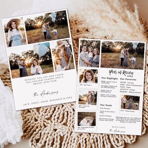 Christmas Year in Review Photo Card Template (Digital Download)