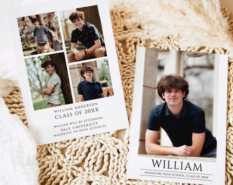 Photo Graduation Invitation Template, Minimalist Senior Announcement (Digital Download)