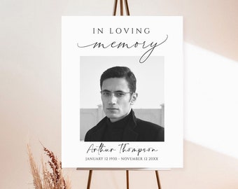 Editable Funeral Welcome Sign, Celebration of Life Poster (Printable Download)