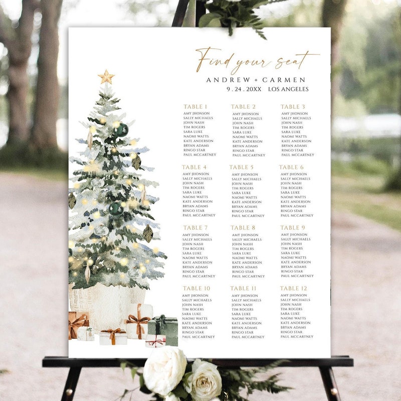 Table Chart Christmas Party - Etsy