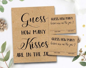 Kissing Etsy image regarding Guess How Many Kisses for the Soon to Be Mrs Free Printable known as Kissing Etsy