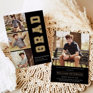 Graduation Party Invitation Template, Photo Graduation Invite Download, Senior Announcement Card, Modern Graduation Announcement Printable w