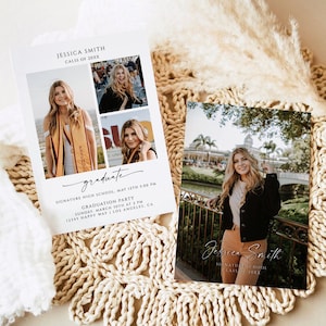 Graduation Party Invitation Template, Graduation Party Invite download, Graduation Photo Card, Modern Graduation Senior Announcement gr33