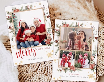 Christmas Card Template, Holiday Card Template, Photo Card Template, Merry Christmas card template, Merry Christmas Photo Card Template