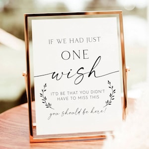 Wedding Memorial Sign, Memory Table Sign, In Loving Memory Wedding Sign, Modern Minimalist, Wish You Were Here Sign, Editable Template