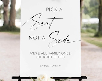 Wedding Seating Sign Template, Pick A Seat (Instant Download)