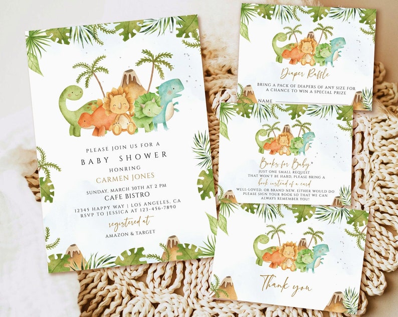 Its a boy Dinosaur Baby Shower Invitation Editable Template Printable Dino Baby Shower Instant Download Boy Baby Shower