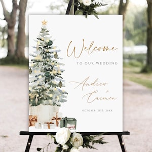 Christmas Wedding Welcome Sign, Wedding Welcome Poster, Printable Welcome Sign, Welcome sign, Holiday Welcome Sign, Welcome Sign Download
