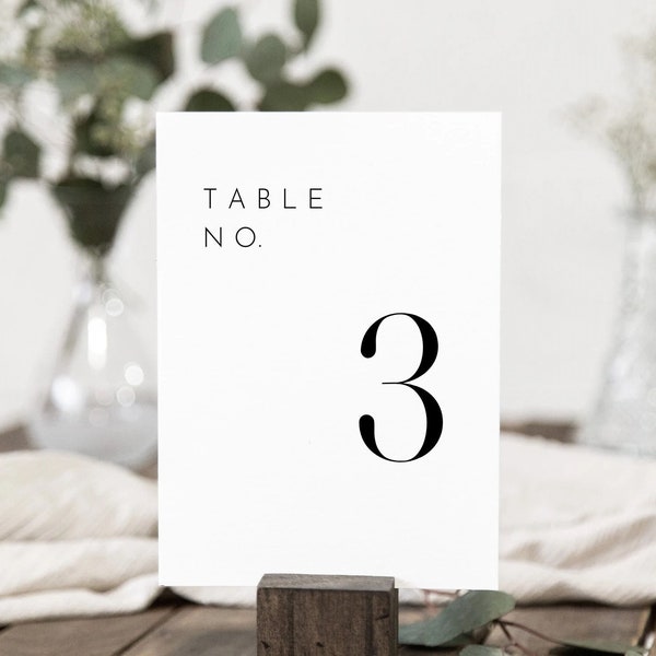 Wedding Table Numbers Printable, Table Numbers Template, Calligraphy Table Numbers, 5x7, 4x6, Minimalist Table Number Card Template download