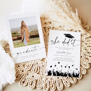 Graduation Invitation Template, Senior Graduate Announcement Template, Modern Graduation Announcement, Graduation Party Template download g5