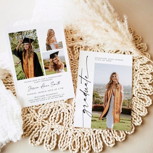 Graduation Party Invitation Template, Graduation Party Invite download, Modern Graduation Senior Announcement, Graduation Photo Card, gr21