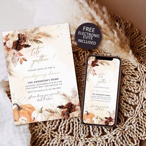 Thanksgiving Dinner Invitation, Let's Give Thanks Invitation Template, Thanksgiving Invite, Printable Thanksgiving Invitation, Friendsgiving