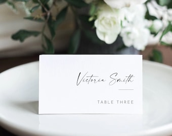 Wedding Place Cards Template, Editable Place Card, Printable Place Cards, Wedding Table Name Cards, Place cards download, modern minimalist