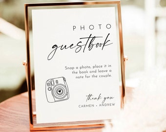 Photo Guestbook Sign, Photo Guestbook Sign Printable, Photo GuestBook Sign Template, Polaroid Wedding Sign, Leave A Photo, Snap It Shake it