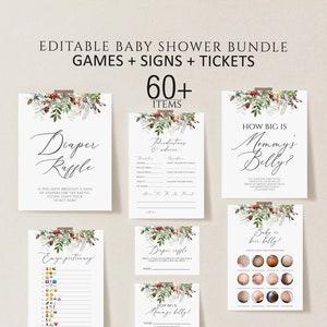 Winter Baby Shower Games Bundle. Baby it&#39;s cold outside Baby Shower Games. Pine tree baby shower games. Instant Download, Baby shower games