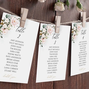 Wedding Seating Chart Cards Template, Seating Chart Wedding, Printable Seating Plan, Seating Template, Hanging Seating Board, Table Card