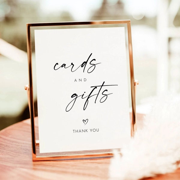 Minimalist Cards and Gifts Sign, Modern Wedding Sign Template, Wedding Gifts Sign, Bridal Shower Gift Sign, Baby Shower Gift Sign download