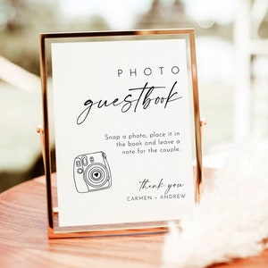 Photo Guestbook Sign, Photo Guestbook Sign Printable, Photo GuestBook Sign Template, Polaroid Wedding Sign, Leave A Photo, Snap It Shake it