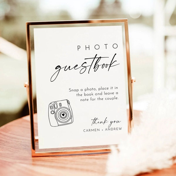 Photo Guestbook Sign, Wedding Reception Decor (Digital Download)