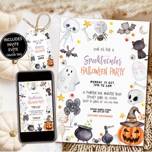 Editable Halloween Invitation, Halloween Party Invitation, Halloween Birthday Invitation, Halloween Invitation, Halloween party invite  h24