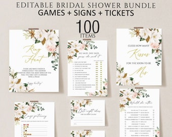 Bridal Shower Games, Printable Bridal Shower Games, Minimalist Wedding Shower Games, Editable Bridal Party Games, Magnolia Bride Groom games