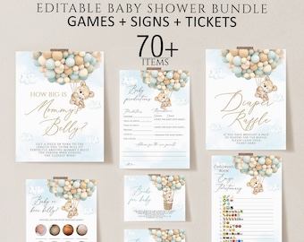 Teddy Bear Baby Shower Games Bundle (Digital Download)