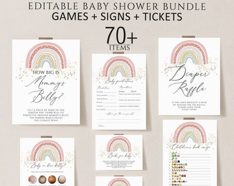 Rainbow Baby Sprinkle Games, Shower Bundle (Digital Download)