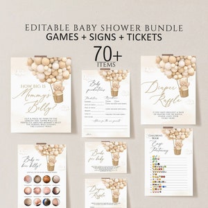 Teddy Bear Baby Shower Games,Boy Baby Shower Game Bundle,Bear Themed Bingo Emoji The price is right Instant Download Digital template