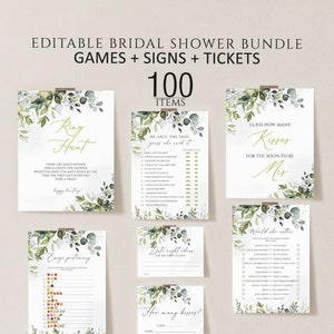 Bridal Shower Games, Printable Bridal Shower Games, Minimalist Wedding Shower Games, Editable Bridal Party Games, Bride Groom Game download