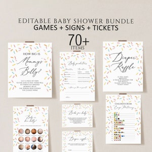 Bewerkbare baby-strooispellen, baby-strooi-babyshower-spellen downloaden, baby-strooi-babyshower-spellenbundel, strooiborden afdrukbaar