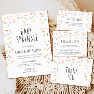 Editable Sprinkle Baby Shower Invitation, Sprinkle baby shower invite template, Baby Sprinkle baby shower printable download, baby sprinkle