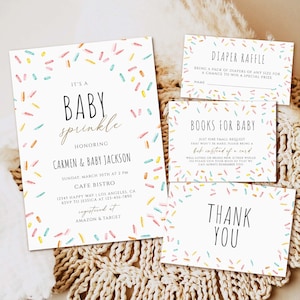 Editable Baby Sprinkle Shower Invitation Baby Shower Coed Shower Gender Neutral Confetti Sprinkles Digital Template download Printable