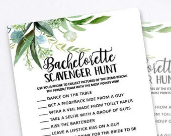Printable Bridal Shower Games Greenery Scavenger Hunt Game Hen Party Photo Game Bachelorette Games oq210 Bachelorette Party Hens Night