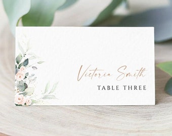 Greenery Place card Wedding Place card template Printable place card Name card Instant download Editable place card place cards download