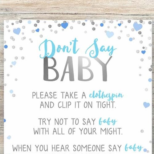 Blue Don't Say Baby Don't Say Baby Sign Silver Dont | Etsy