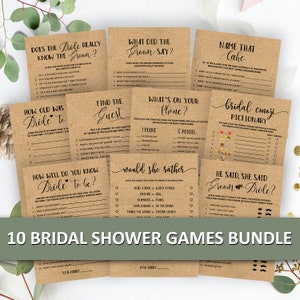 Printable Bridal Shower Package, Bridal Shower Games,Games Bundle, Activities Pack, Instant Download, Printable Wedding Shower Games, byh262