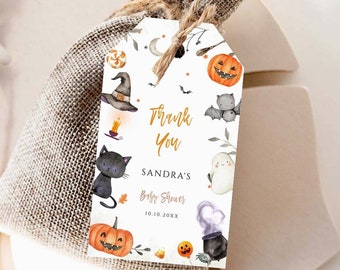 Editable Halloween Favor Tag Boo Gift Tags Costume Party Trick Or Treat Favor Tags Birthday Party Download Printable Template Thank You Tag