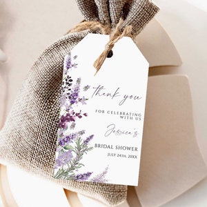 Thank You Tag Template, Lavender Wedding Thank You Tag Template, Wedding Favor Tags, Printable Thank You Tags, Editable Favor Tags download