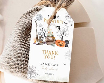 Editable Halloween Favor Tag Costume Party Trick Or Treat Favor Tags Boo Gift Tags  Birthday Party Download Printable Template Thank You Tag