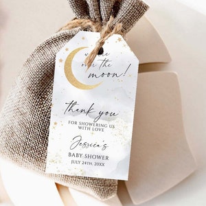 Over the moon baby shower gunsttags, maan en sterren baby shower gunsttags,Twinkle Twinkle Little Star Party gunsttags,Celestial gunsttag