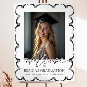 Graduation Party Welcome Sign, Graduation Welcome Sign, Graduation Yard Sign, Grad Party Decor, Editable Photo Graduation Poster Download g1