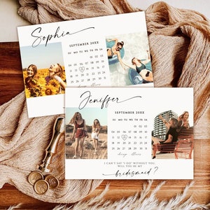 Retro Bridesmaid Proposal Calendar, Will You Be My Bridesmaid, Maid of Honor Proposal, Boho Bridesmaid Proposal, Retro Bridesmaid Proposal