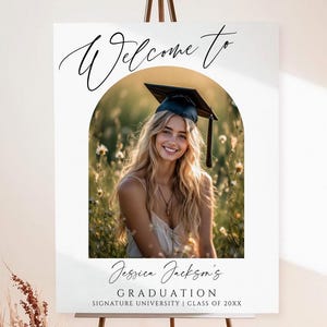 Graduation Party Welcome Sign, Graduation Welcome Sign, Graduation Yard Sign, Grad Party Decor, Modern Photo Graduation Poster Download g4