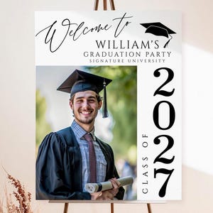 Graduation Welcome Sign, Grad Party Decor, Graduation Party Welcome Sign, Graduation Yard Sign, Editable Photo Graduation Poster Download g8