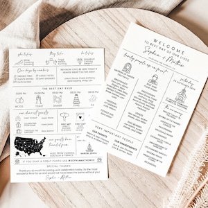 Infographic Wedding Program, Unique Wedding Program, Fun Wedding Program, Wedding Timeline Template, Modern Program, Funny Wedding Program