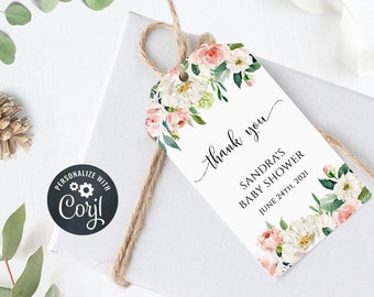 Bear Baby Shower Thank You Tag Template Boy Baby Shower Bear Etsy