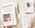 Editable Folded Newspaper Wedding Program Template, Printable Wedding Programs with Timeline, Folded newspaper wedding Program download
